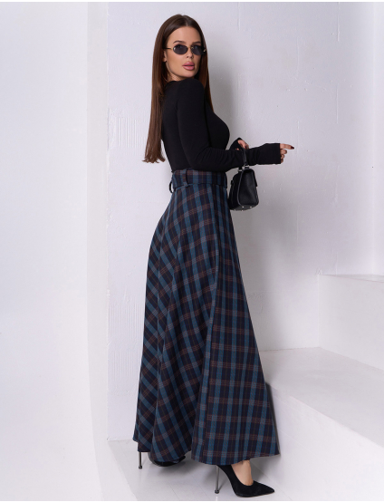 Картинка Спідниця синя з принтом