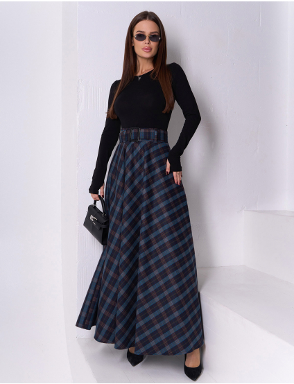 Картинка Спідниця синя з принтом