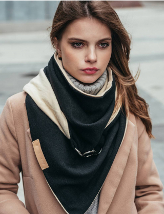 Картинка Шарф чорно-бежевий