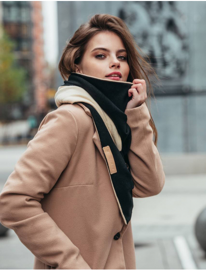 Картинка Шарф чорно-бежевий