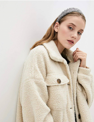 Картинка Стильний сірий обруч-обідок для волосся