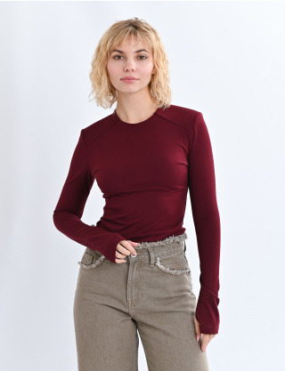 Картинка Лонгслів бордовий