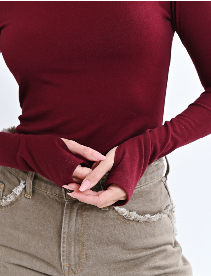 Картинка Лонгслів бордовий