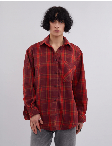 Картинка Сорочка бордова картата