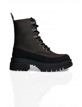 Картинка Черевики коричневі шкіряні