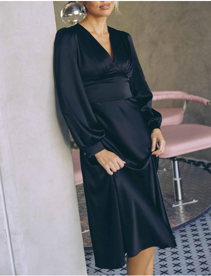 Картинка Сукня міді чорна