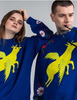 Картинка Свiтшот «Космічний кінь» синій