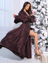 Картинка Сукня максі темно-коричнева