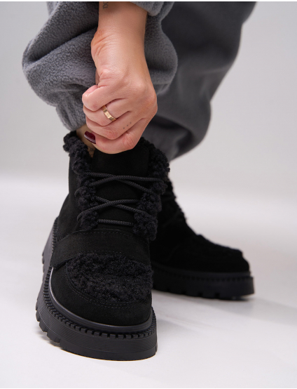 Картинка Черевики чорні замшеві