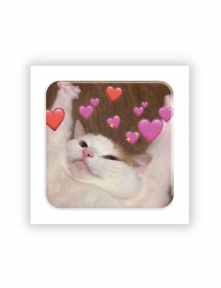 Картинка Об'ємна наліпка "Cat love"