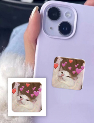 Картинка Об'ємна наліпка "Cat love"