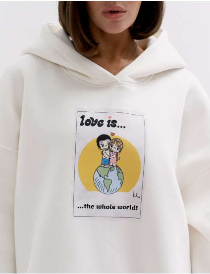 Картинка Худі "LOVE IS...the whole world" біле