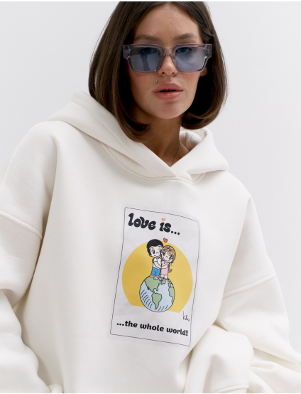 Картинка Худі "LOVE IS...the whole world" біле