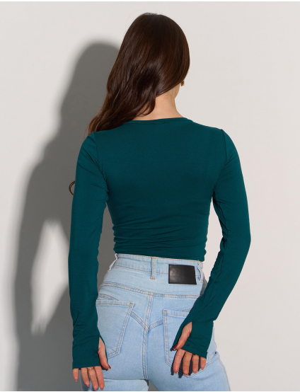 Картинка Лонгслів темно-зелений