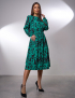 Картинка Сукня міді зелена з принтом