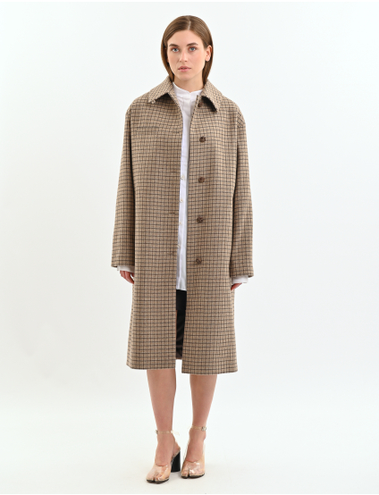 Картинка Пальто бежеве комбіноване