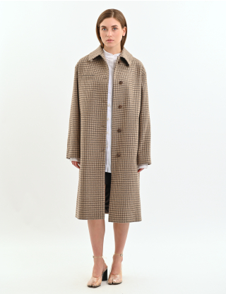 Картинка Пальто бежеве комбіноване