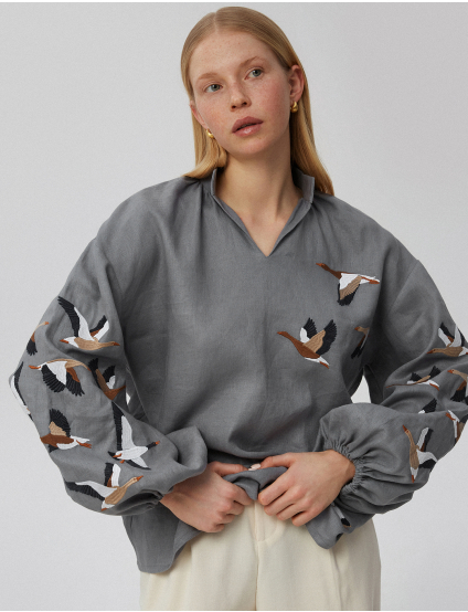 Картинка Вишиванка світло-сіра