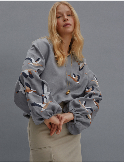 Картинка Вишиванка світло-сіра