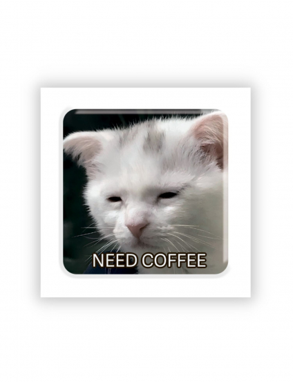 Картинка Наліпка з котом Need Coffee