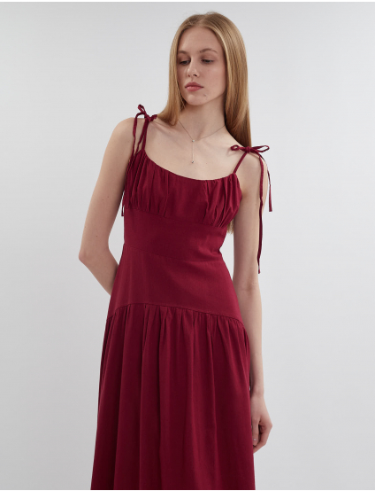 Картинка Сукня міді бордова