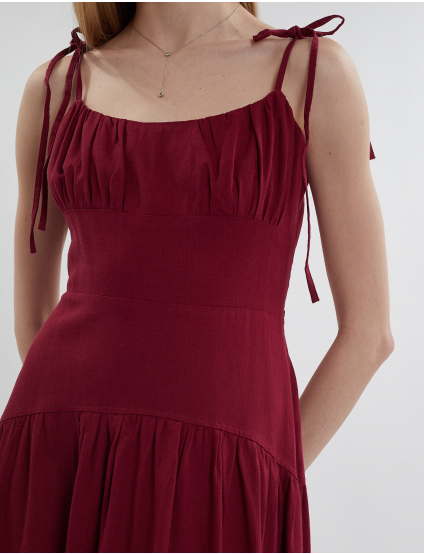 Картинка Сукня міді бордова