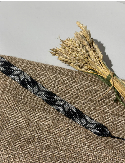 Картинка Чокер із бісеру темно-сірий