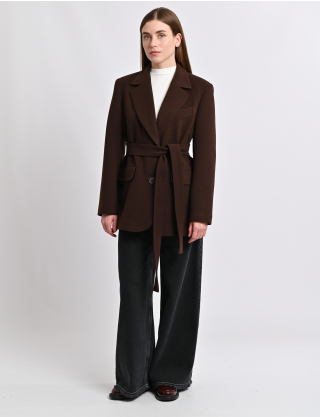 Картинка Пальто темно-коричневе