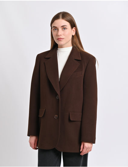 Картинка Пальто темно-коричневе