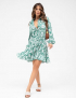 Картинка Сукня міні зелена з принтом