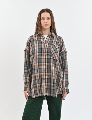 Картинка Сорочка бежева картата