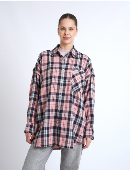 Картинка Сорочка рожева картата