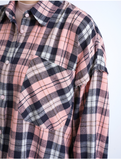 Картинка Сорочка рожева картата