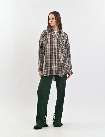 Картинка Сорочка бежева картата