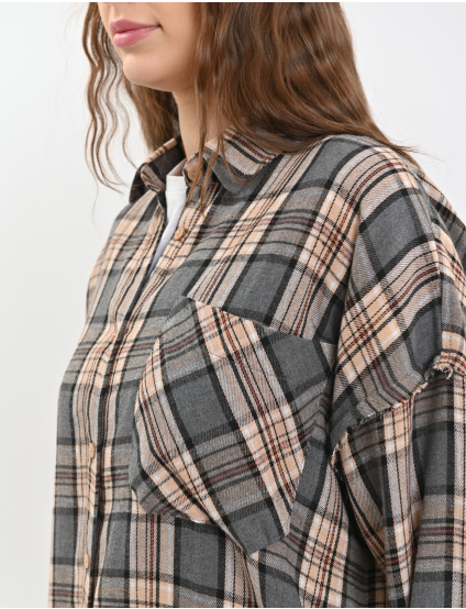 Картинка Сорочка бежева картата