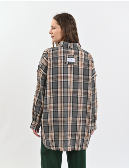 Картинка Сорочка бежева картата