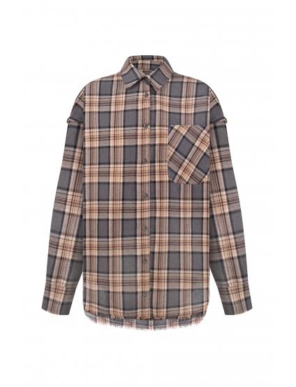 Картинка Сорочка бежева картата