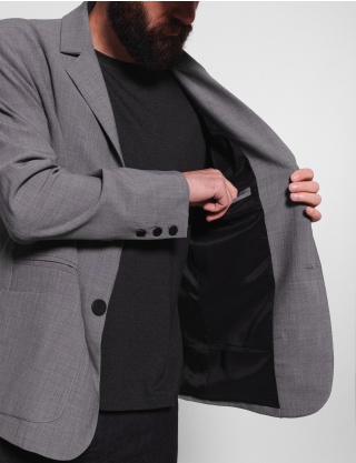 Картинка Піджак чоловічий однобортний світло-сірий