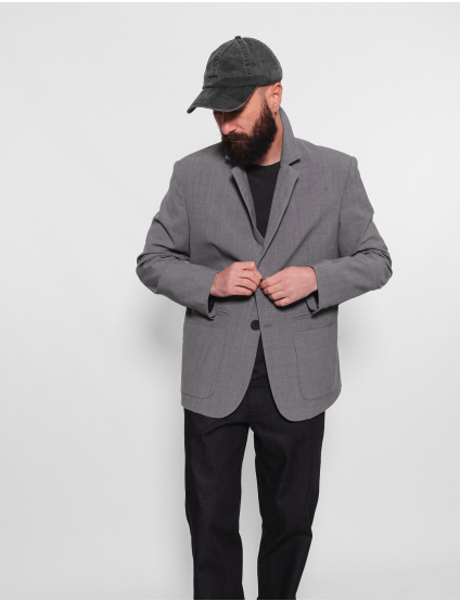 Картинка Піджак чоловічий однобортний світло-сірий