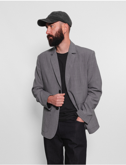 Картинка Піджак чоловічий однобортний світло-сірий