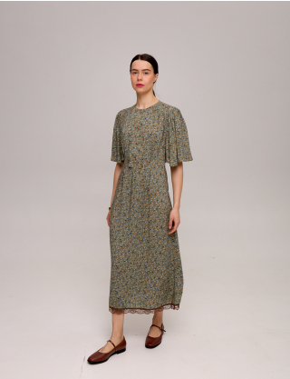 Картинка Сукня максі зелена з принтом