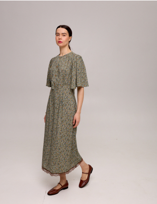 Картинка Сукня максі зелена з принтом