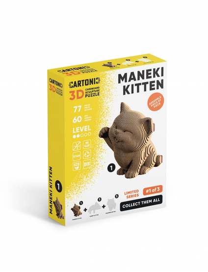 Картинка 3D-пазл Скульптура кошеняти манекі-неко