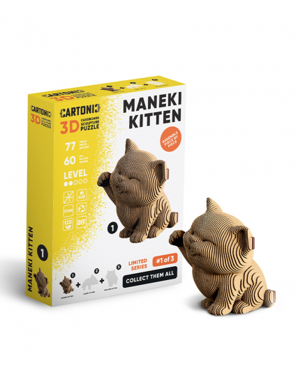 Картинка 3D-пазл Скульптура кошеняти манекі-неко