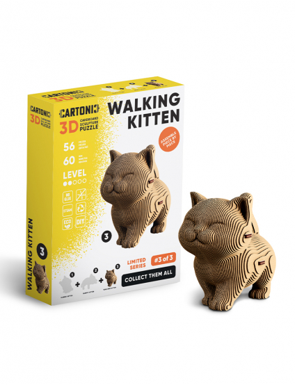 Картинка 3D-пазл WALKING KITTEN