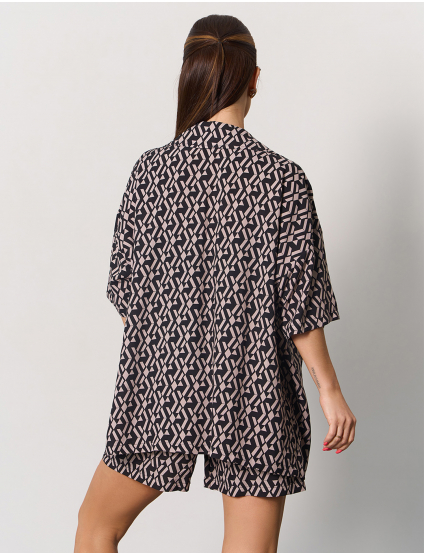 Картинка Костюм коричневий з принтом 