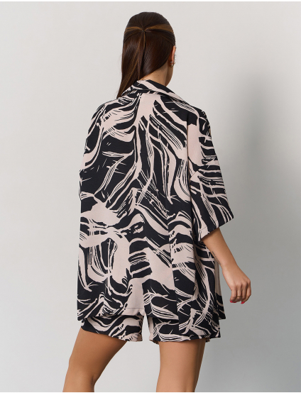 Картинка Костюм коричневий з принтом 