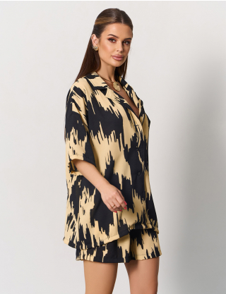 Картинка Костюм жовтий з принтом 