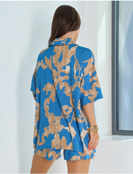 Картинка Костюм блакитний з принтом 