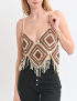 Картинка Топ світло-коричневий з бежевими ромбами